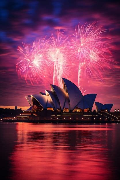 Premium AI Image | fireworks over sydney harbour bridge and sydney harbour bridge