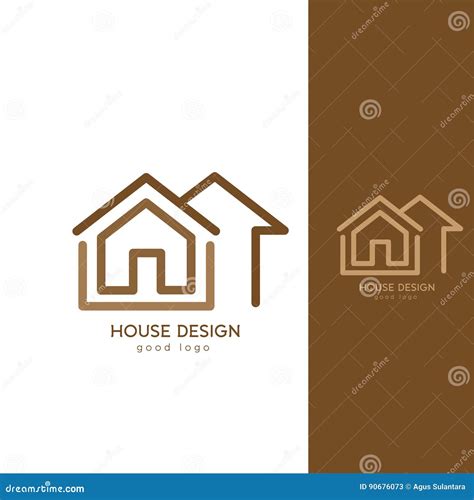 Modern House Logo Design Template Flat Simple Cartoon Vector | CartoonDealer.com #90676073