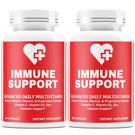 Immune System Support Supplement - Immunity Booster Defense Capsules with Vitamins C, D & Zinc ...