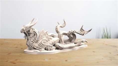 Leviathan Sea Dragon in Four Sizes 3D Printed Miniature in - Etsy