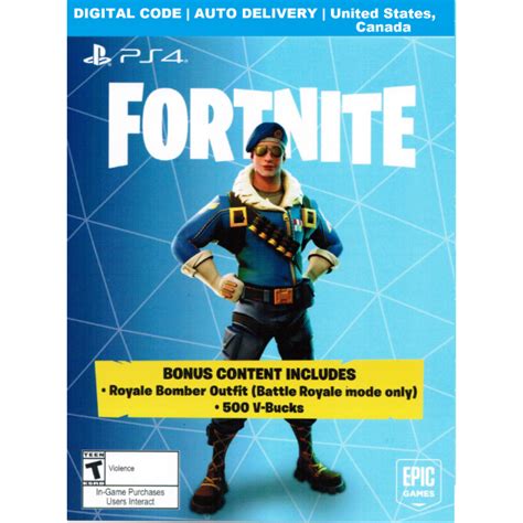 Fortnite Royale Bomber Outfit + 500 VBucks | USA / CANADA | PS4 ONLY | AUTO DELIVERY Key #4 ...