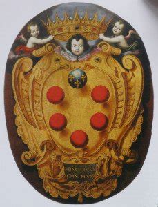 The coat of arms of the Medici on an Italian silk velvet