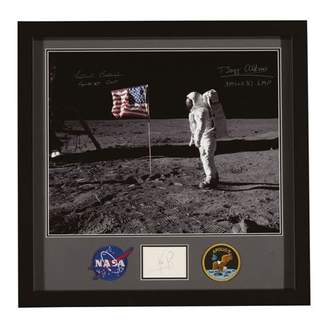 [APOLLO 11]. CREW SIGNED PRESENTATION PHOTOGRAPH AND MISSION EMBLEMS | Space Exploration | Books ...