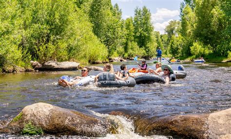 Tubing the Yampa River at Steamboat Springs, Colorado