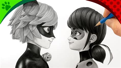 Drawing Miraculous🐞Ladybug & Catnoir together from disney. step by step ...