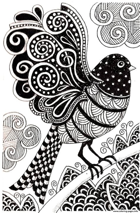 Adult Dark Bird Coloring page Printable