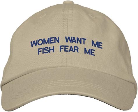 Embroidery Women Want Me Fish Fear Me Embroidered Baseball Cap Hip Hop ...