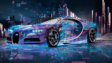 Blue Wallpaper Neon Bugatti