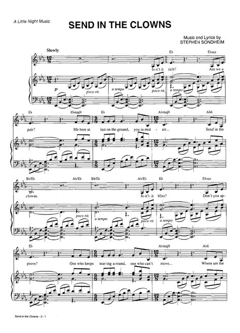 SEND IN THE CLOWNS Piano Sheet music | Easy Sheet Music