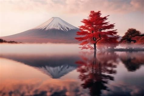 Premium AI Image | sunrise over mt fuji