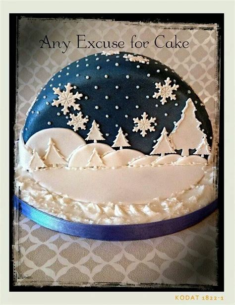 Snow scene cake | Christmas cake designs, Christmas cake decorations, Christmas cake