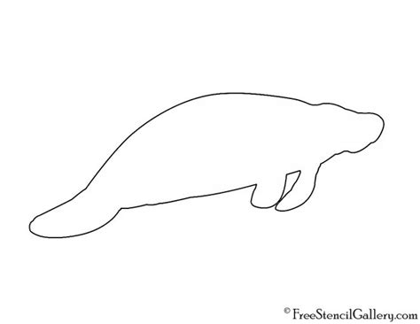 Manatee Silhouette Stencil | Free Stencil Gallery