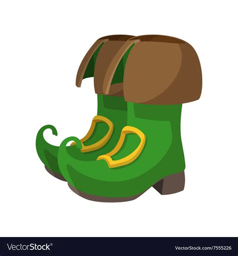 Green leprechaun boots cartoon icon Royalty Free Vector