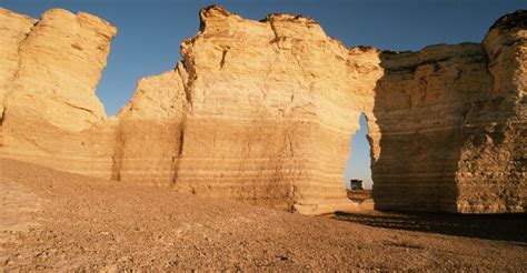 the rock formations in the desert are very tall