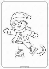Ice Skate Coloring Page Printable Pages sketch template