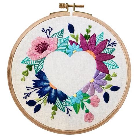 Hand Embroidery Pattern Heart | Embroidery Shops