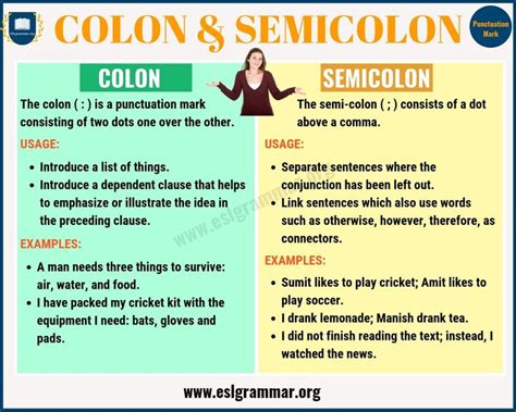 When To Use Colon Vs Semicolon Worksheet