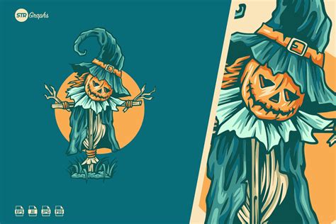 Halloween Scarecrow - Illustration Graphic by STR Graphs · Creative Fabrica