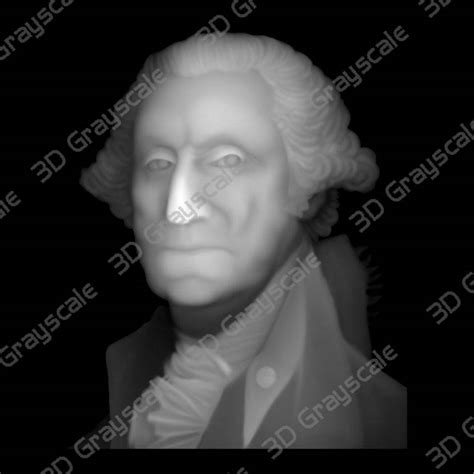 George Washington Height Map – 3D Grayscale
