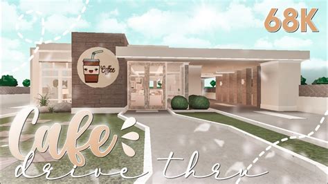 Aesthetic Cafe with Drive Thru | Bloxburg Speedbuild - YouTube