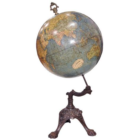 Antique French Terrestrial Globe on Cast Iron Base | From a unique collection of antique and ...