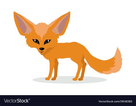 Fennec fox cartoon icon in flat design Royalty Free Vector