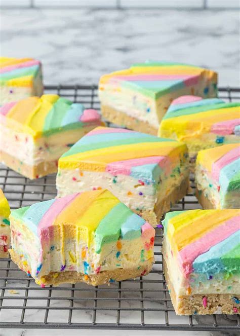 Rainbow Cheesecake Bars - The Scran Line