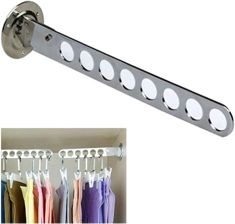 Amazon.com: dingchi Folding Wall Mounted Clothes Hanger Rack Clothes Hook Stainless Steel with ...