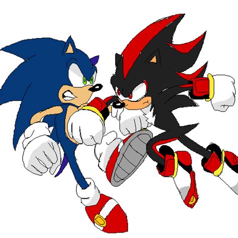 Pixilart - sonic vs shadow by ceo-of-T-O-R-D