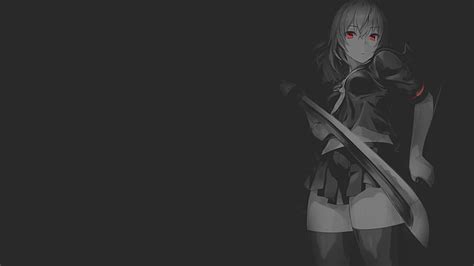 2560x1600px | free download | HD wallpaper: anime, black, white, women, dark, blades, sword ...