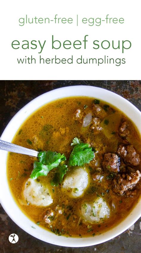 Easy Beef Soup with Gluten-Free Herbed Dumplings