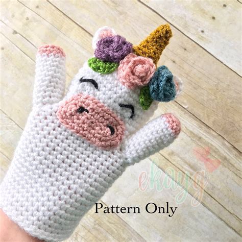 Crochet Pattern, Unicorn Hand Puppet - Etsy