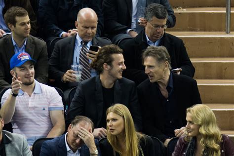 Liam Neeson and Sons at Hockey Game March 2016 | POPSUGAR Celebrity Photo 2