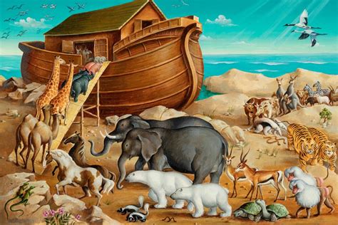 Pin by islamic calendar on prophet Noah | Noah's ark art, Noahs ark animals, Christian paintings