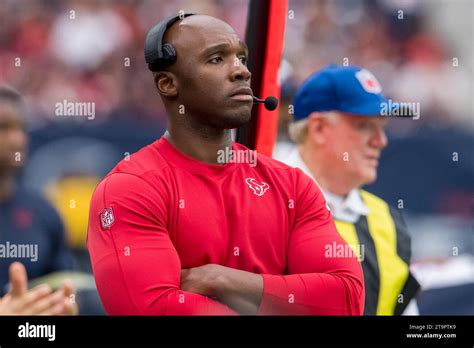 Houston, TX, USA. 26th Nov, 2023. Houston Texans head coach DeMeco Ryans during a game between ...