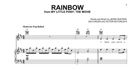 Rainbow (Piano, Vocal & Guitar Chords (Right-Hand Melody)) - Print Now