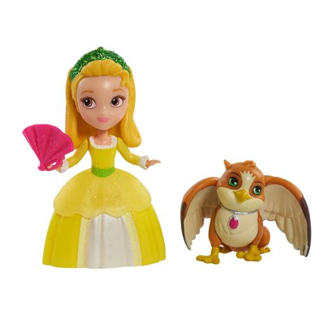 Disney Junior Sofia the First Princess Amber & Jasper Small Doll Set, Glittered Yellow Gown ...