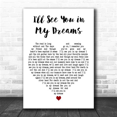 Bruce Springsteen I ll See You in My Dreams Black Heart Decorative Wall Art Gift Song Lyric ...