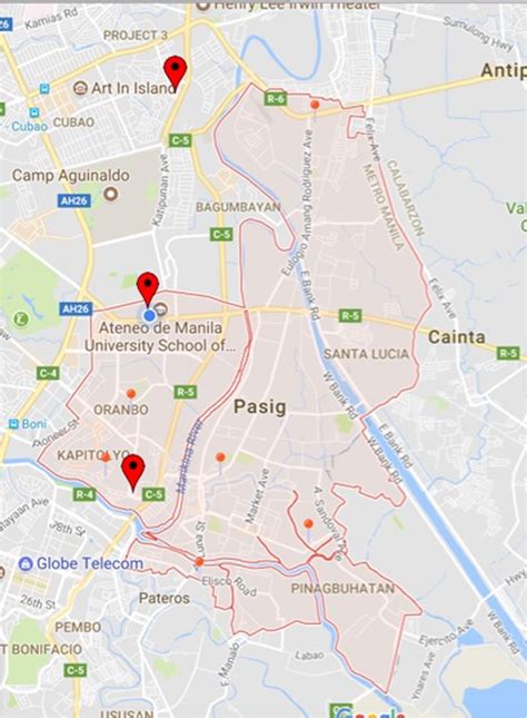 Figure 2. Geographical Presentation of Pasig City using Google Maps ...