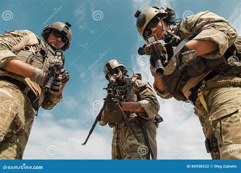 US Army Rangers with Weapons Stock Photo - Image of background, arrest: 86938332