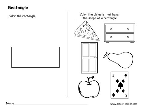 Rectangle shape activity sheets for school children