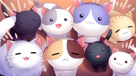 Kawaii Anime Cat Wallpapers - Wallpaper Cave