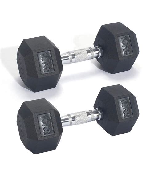 10Kg Rubber Hex Dumbbells (10Kg X 2 Dumbbells) - The Hap Store