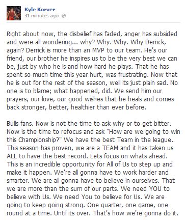 Derrick Rose Injury Crushing not only to Bulls fans, but basketball fans in general