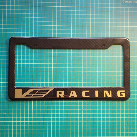 Cadillac V Racing Carbon Fiber Style License Plate Frame