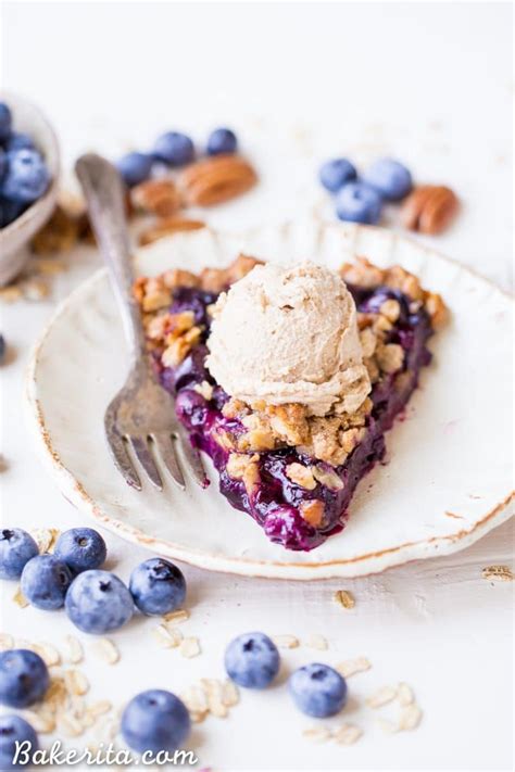 Blueberry Crisp Tart with Oatmeal Crust (Gluten Free + Vegan) • Bakerita