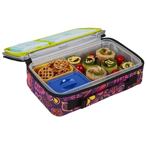 Fit & Fresh Bento Box Lunch Kit with Reusable BPA-Free Removable ...