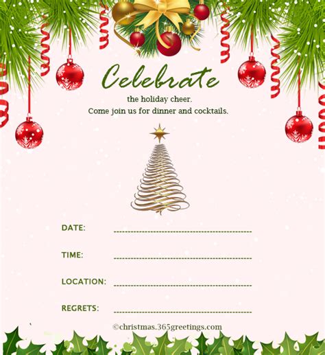 Christmas Invitation Template And Wording Ideas | Christmas Celebrations