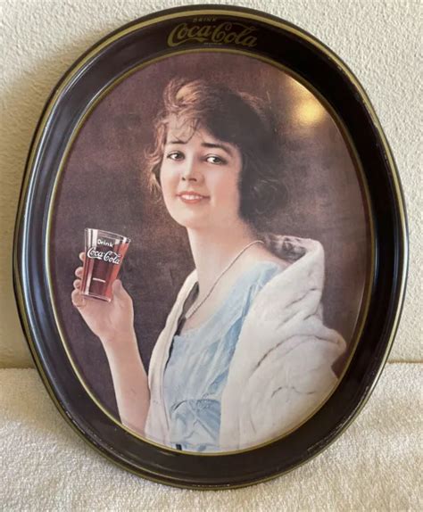 VINTAGE 1973 COCA Cola 15" Tin Metal Serving Tray 1923 Flapper Girl Wall Decor $11.99 - PicClick