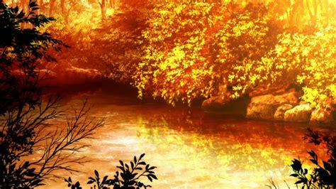 Fantasy landscape, Autumn landscape, Anime scenery